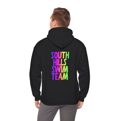 Adult Unisex South Hills Swim Team Neon Rainbow Graphic Hoodie