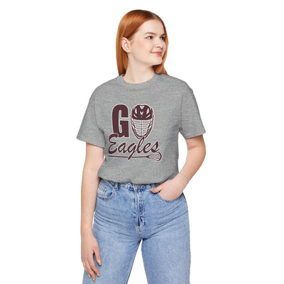 Adult Unisex Go Eagles Lacrosse Graphic Short Sleeve Soft Tee