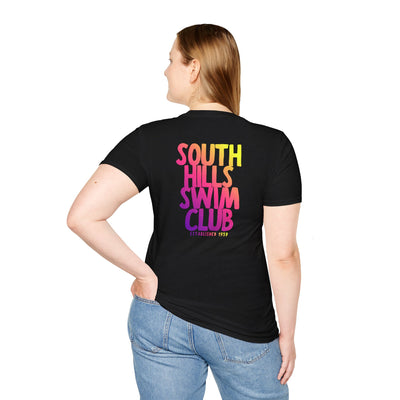 Adult Unisex South Hills Swim Club SHSC Ombre Graphic Short Sleeve Gildan Softstyle Tee