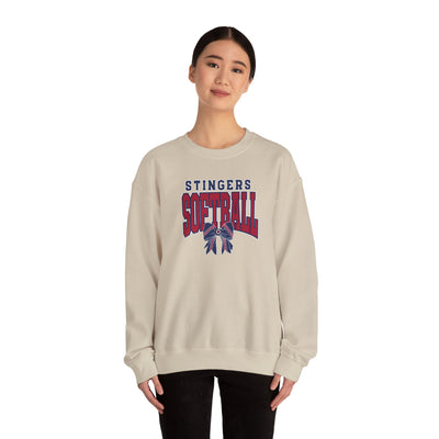 Adult Unisex Stingers Softball Stitched Bow Graphic Sweatshirt