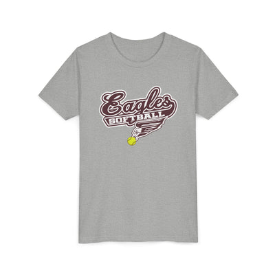 Youth Sporty Script Softball Eagles Graphic Short Sleeve Soft Tee