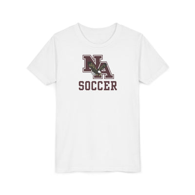 Youth New Albany Classic Maroon Soccer Logo Graphic Short Sleeve Bella + Canvas Soft Tee