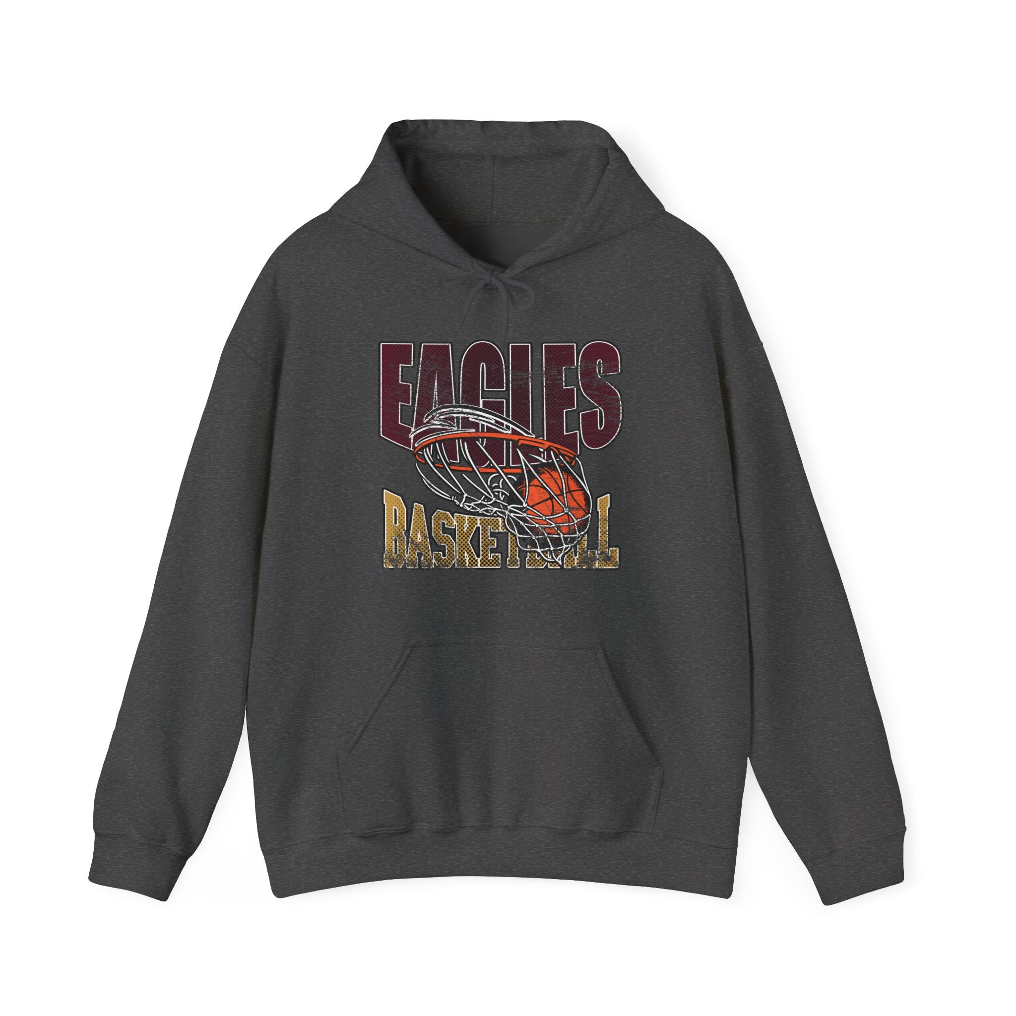 Adult Unisex Eagles Swish Distressed Basketball Graphic Hoodie