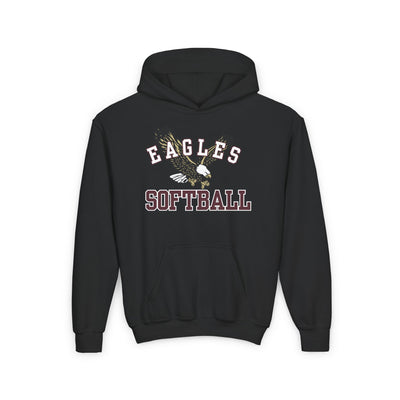 Youth Flying Softball Eagle Graphic Hoodie