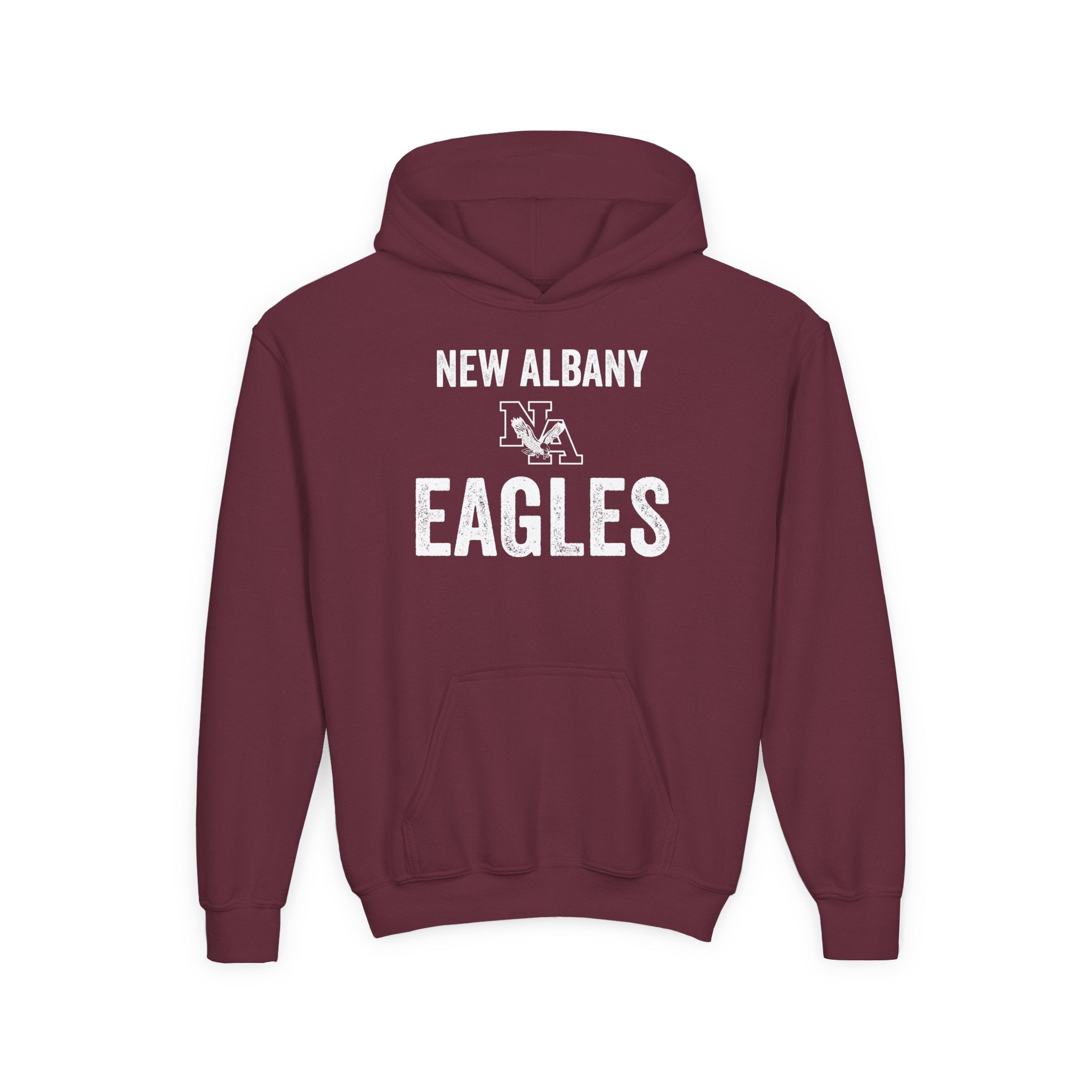 Youth Vintage Distressed New Albany Eagles Graphic Hoodie