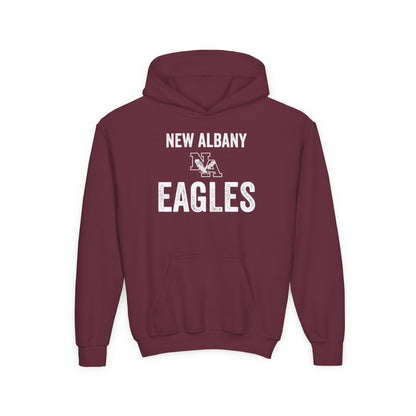 Youth Vintage Distressed New Albany Eagles Graphic Hoodie