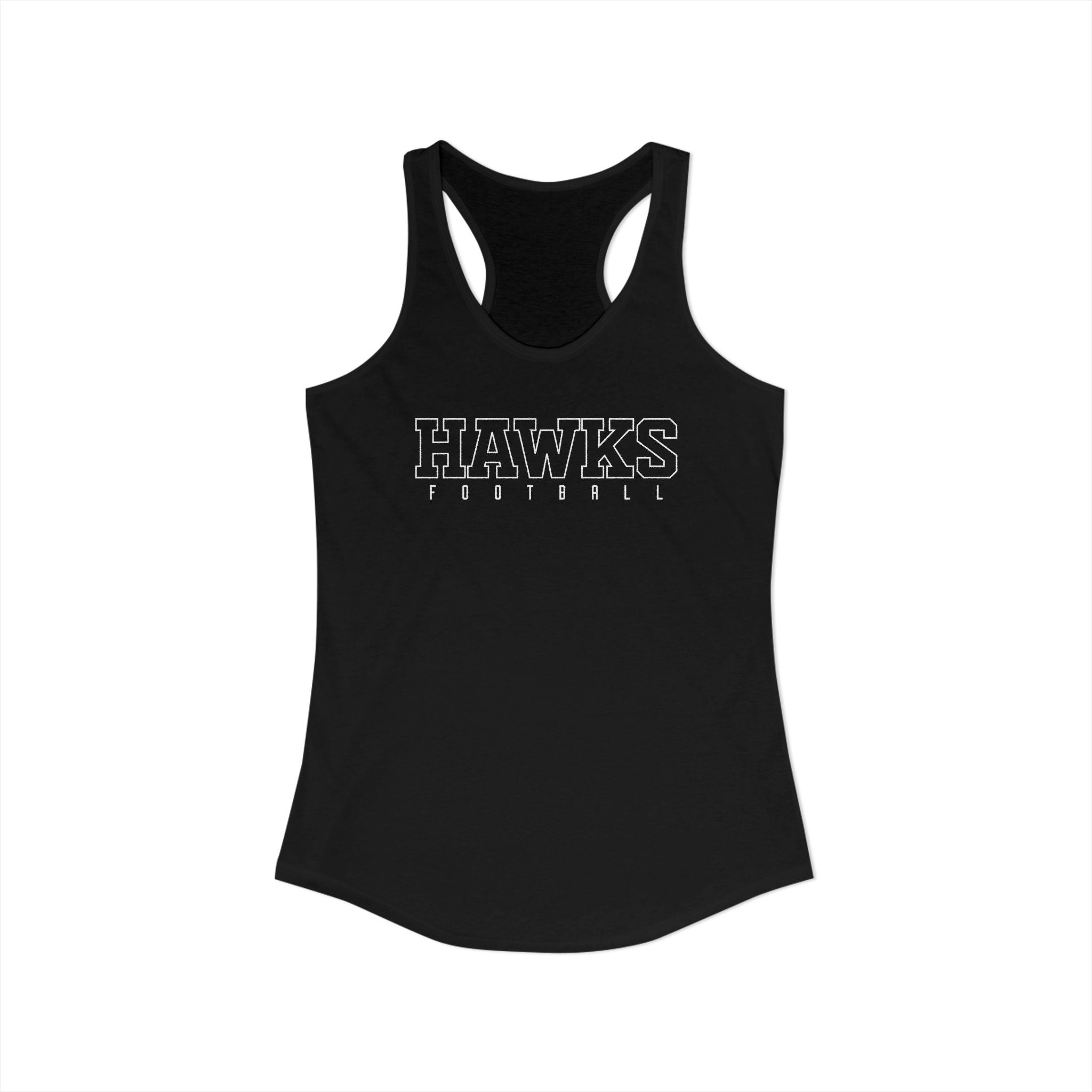 Women's Westerville Central Block Hawks Football Graphic Next Level Racerback Tank
