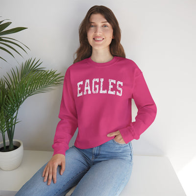 Adult Unisex Vintage Distressed Eagles Graphic Sweatshirt - PINK OCTOBER