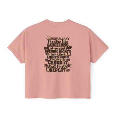 Women's New Albany Theatre Cast & Crew Graphic Boxy Crop Short Sleeve Tee