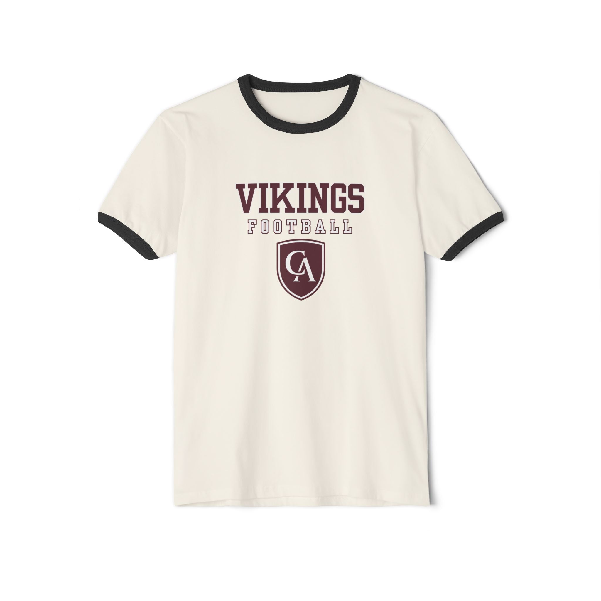 Adult Unisex Columbus Academy Vikings Football Graphic Short Sleeve Ringer Tee