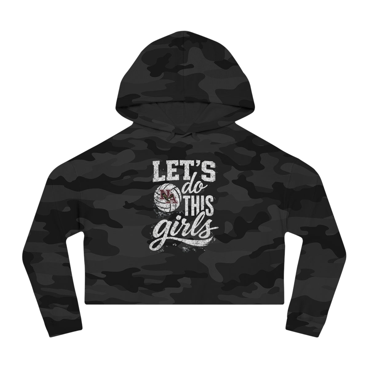 Women's New Albany Eagles Let's Do This Girls Graphic Crop Hoodie