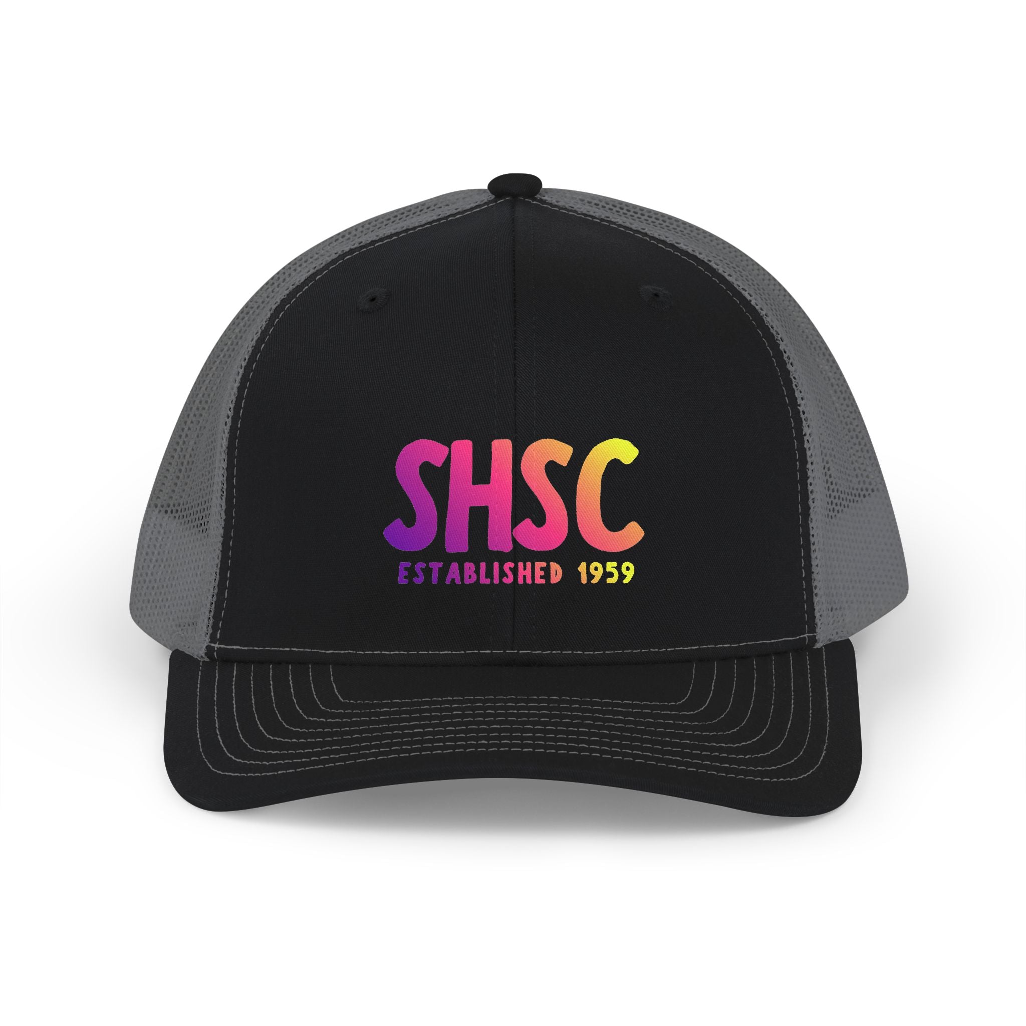 Adult Unisex South Hills Swim Club SHSC Ombre Graphic Richardson 112 Snapback Trucker Hat