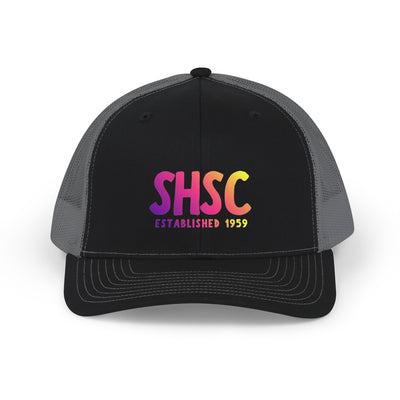 Adult Unisex South Hills Swim Club SHSC Ombre Graphic Richardson 112 Snapback Trucker Hat