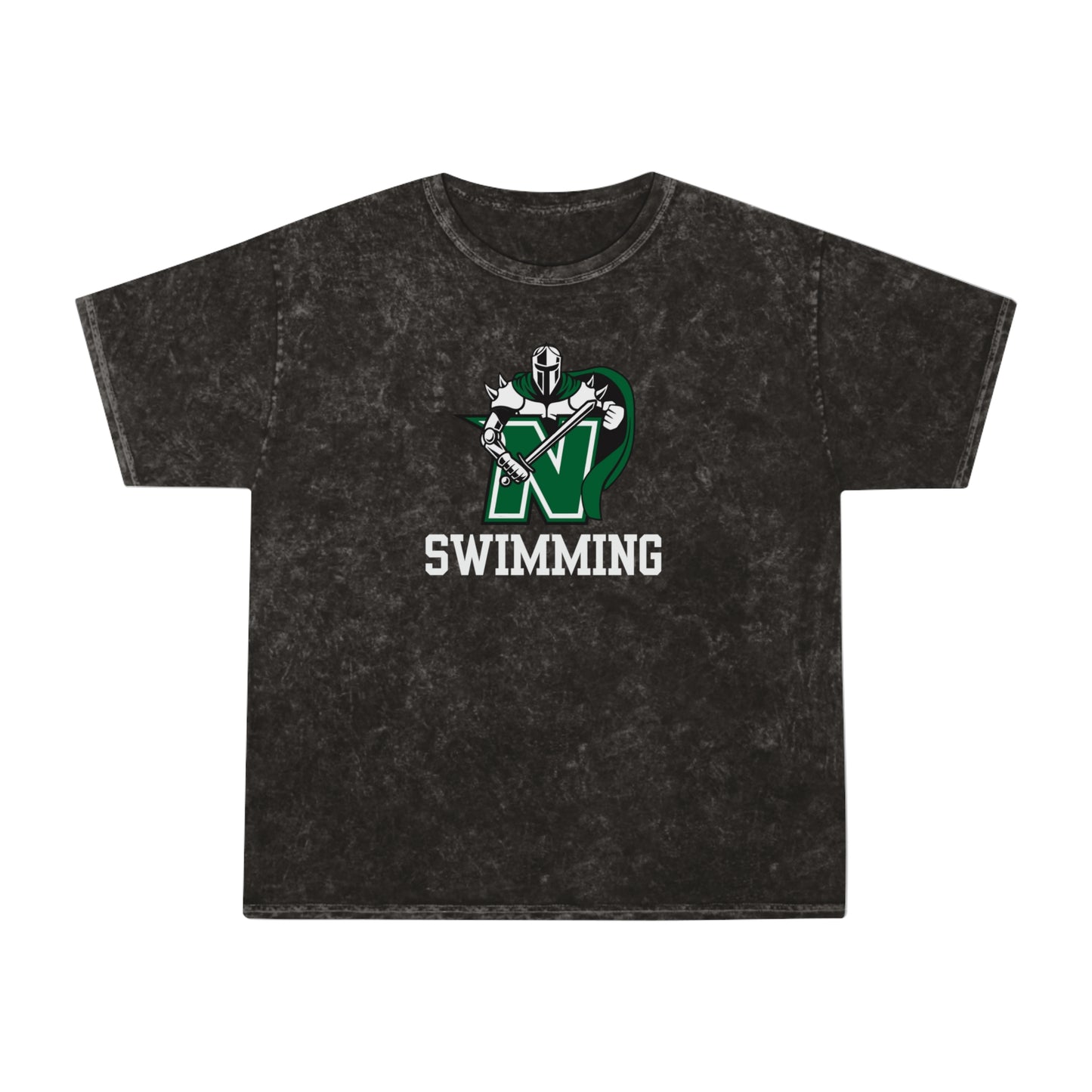 Adult Unisex Logo Swimming Mineral Wash Short Sleeve Graphic Tee - Nordonia Knights