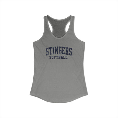 Women's Stingers Softball Vintage Distressed Graphic Next Level Racerback Tank