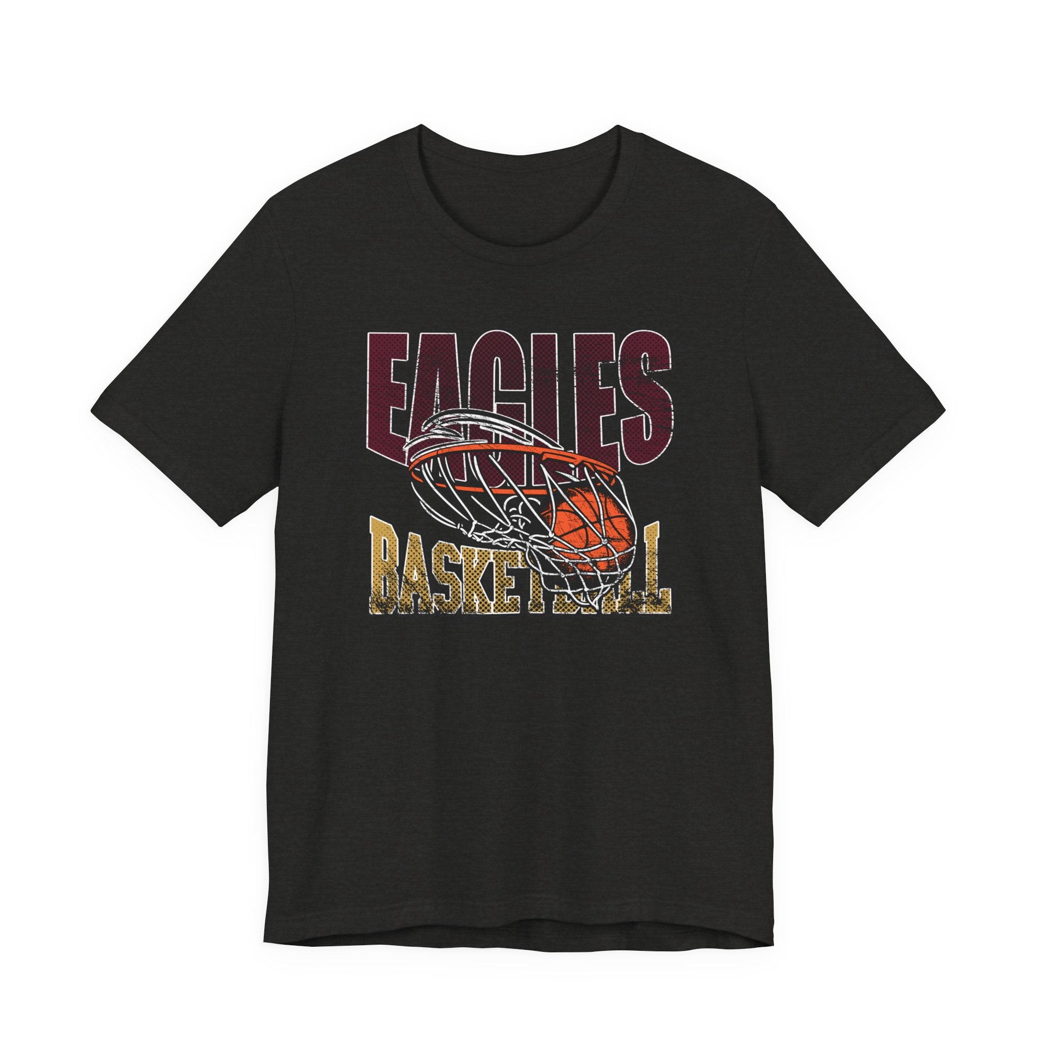 Adult Unisex Eagles Swish Distressed Basketball Graphic Short Sleeve Soft Tee