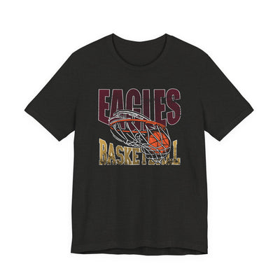Adult Unisex Eagles Swish Distressed Basketball Graphic Short Sleeve Soft Tee