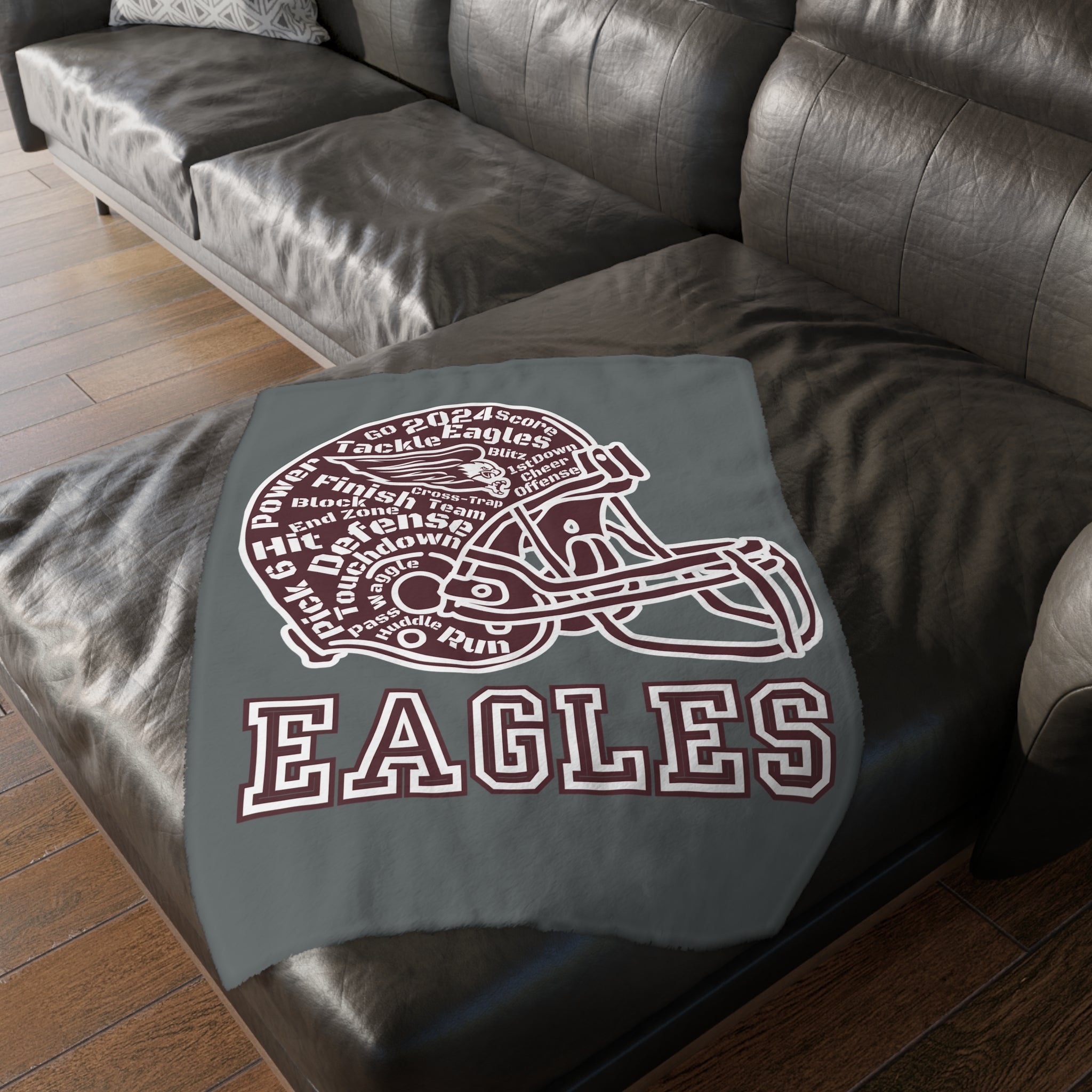 Classic Logo Football Super Soft Velveteen Microfiber Blanket (Two-sided print)