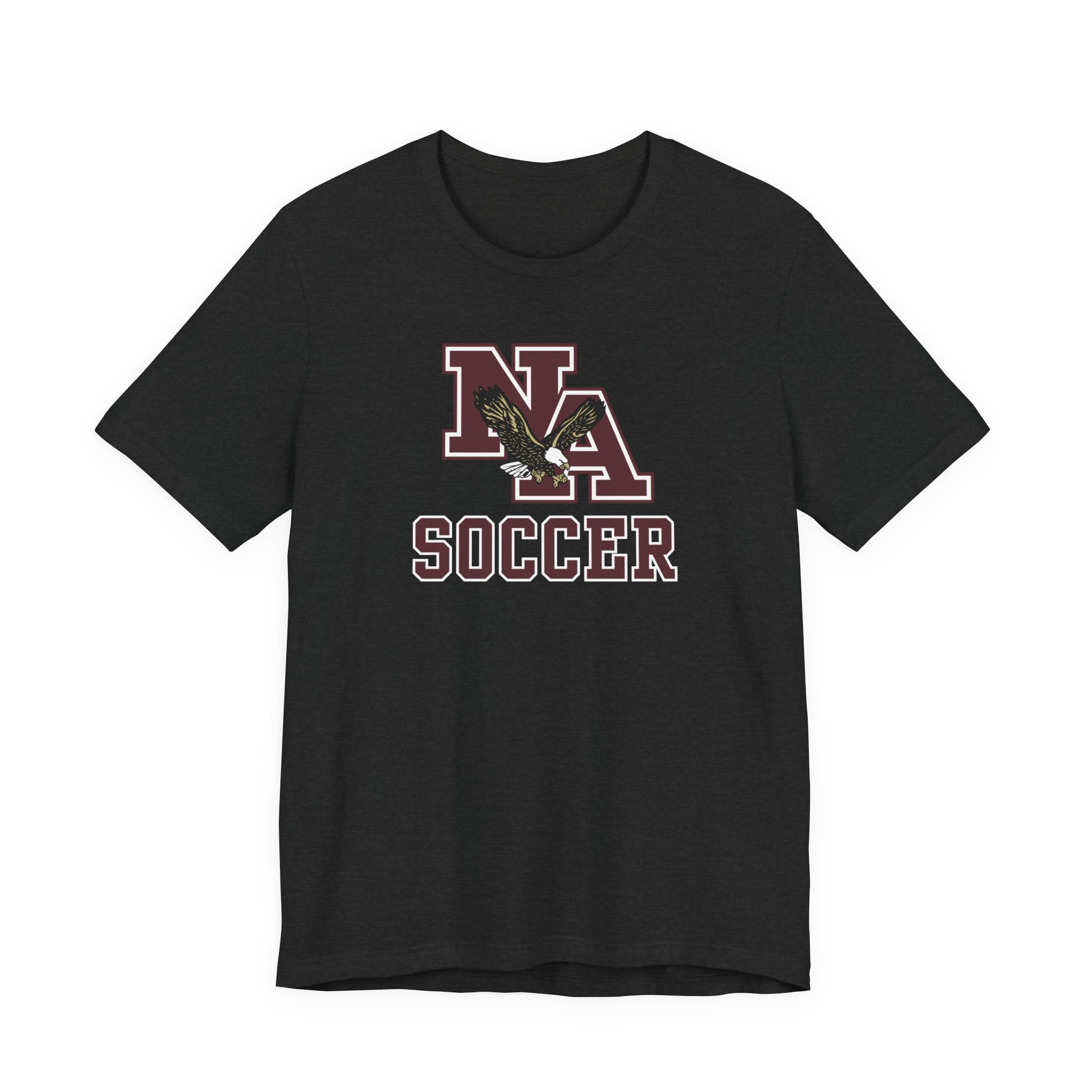 Adult Unisex New Albany Classic Maroon Soccer Logo Graphic Short Sleeve Bella + Canvas Soft Tee
