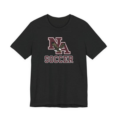Adult Unisex New Albany Classic Maroon Soccer Logo Graphic Short Sleeve Bella + Canvas Soft Tee