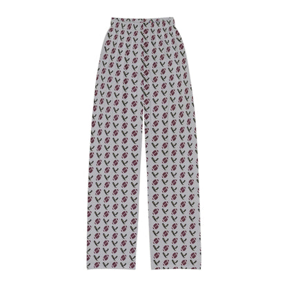 Youth Grey Pajama Pants with Allover New Albany Football Eagle Print
