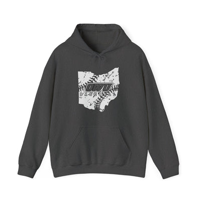 Adult Unisex OWU Baseball Stitches Distressed Ohio Graphic Hoodie