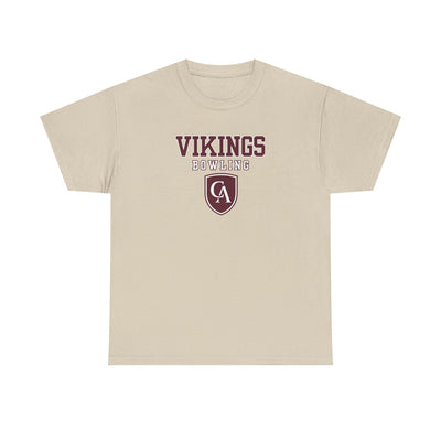 Adult Unisex Columbus Academy Vikings Bowling Graphic Short Sleeve Gildan Heavy Tee