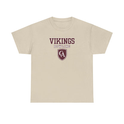 Adult Unisex Columbus Academy Vikings Bowling Graphic Short Sleeve Gildan Heavy Tee