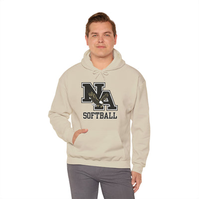 Adult Unisex Classic Black Logo Softball Graphic Hoodie