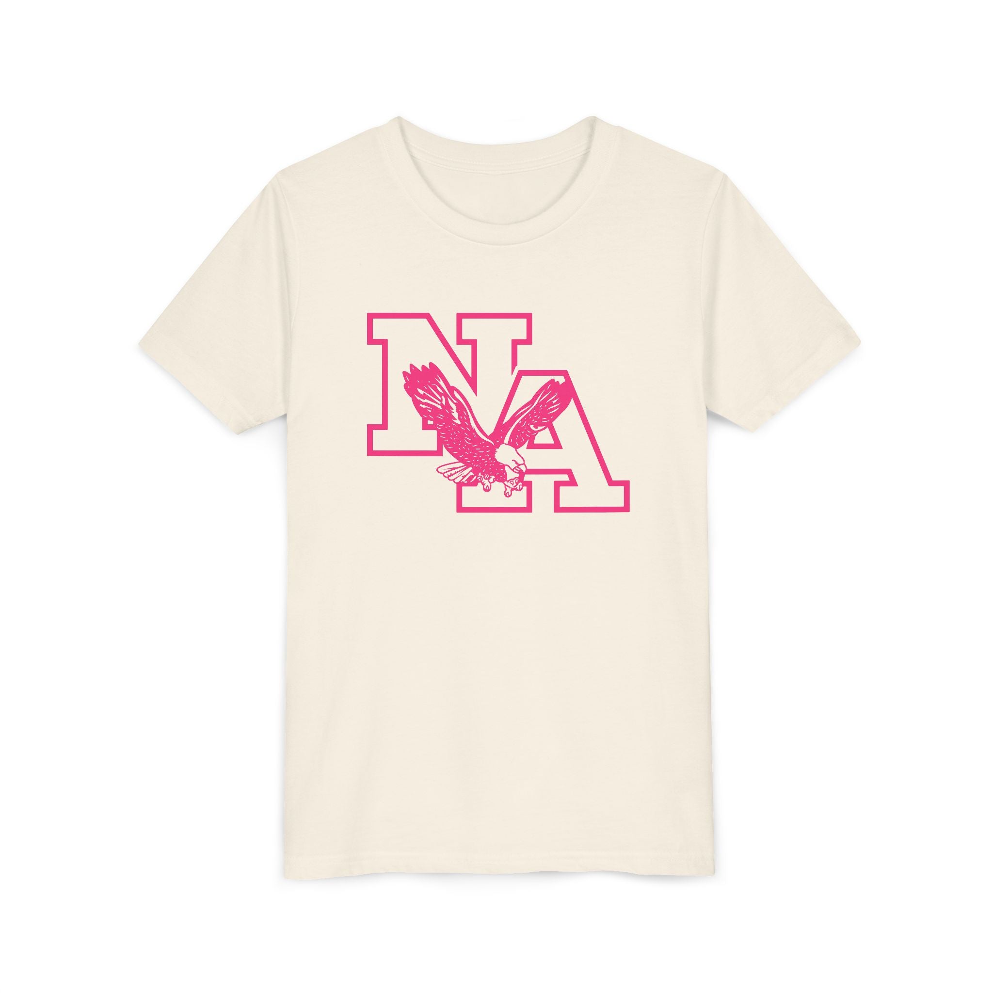 Youth Neon Pink Power NA Logo Graphic Soft Tee - PINK OCTOBER