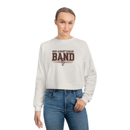 Women's New Albany Eagles Band Musical Note Graphic Cropped Fleece Sweatshirt