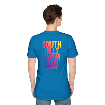 Adult Unisex South Hills Swim Club SHSC Ombre Graphic Short Sleeve Gildan Softstyle Tee