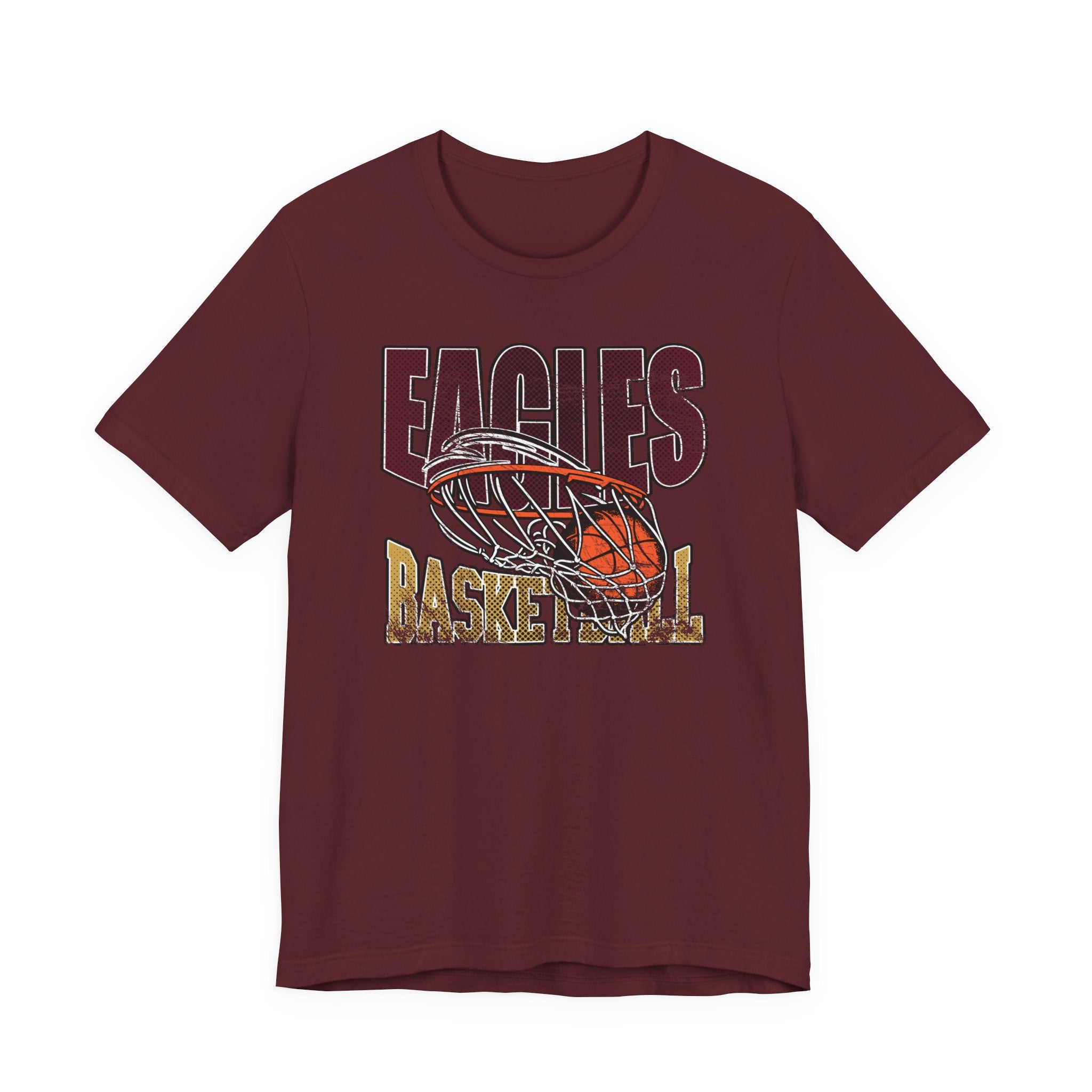 Adult Unisex Eagles Swish Distressed Basketball Graphic Short Sleeve Soft Tee