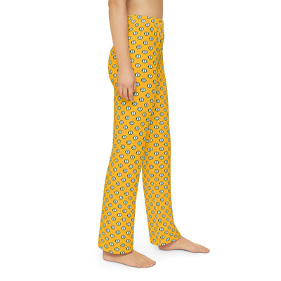 Youth Gold Pajama Pants with Allover Brooke Logo Print