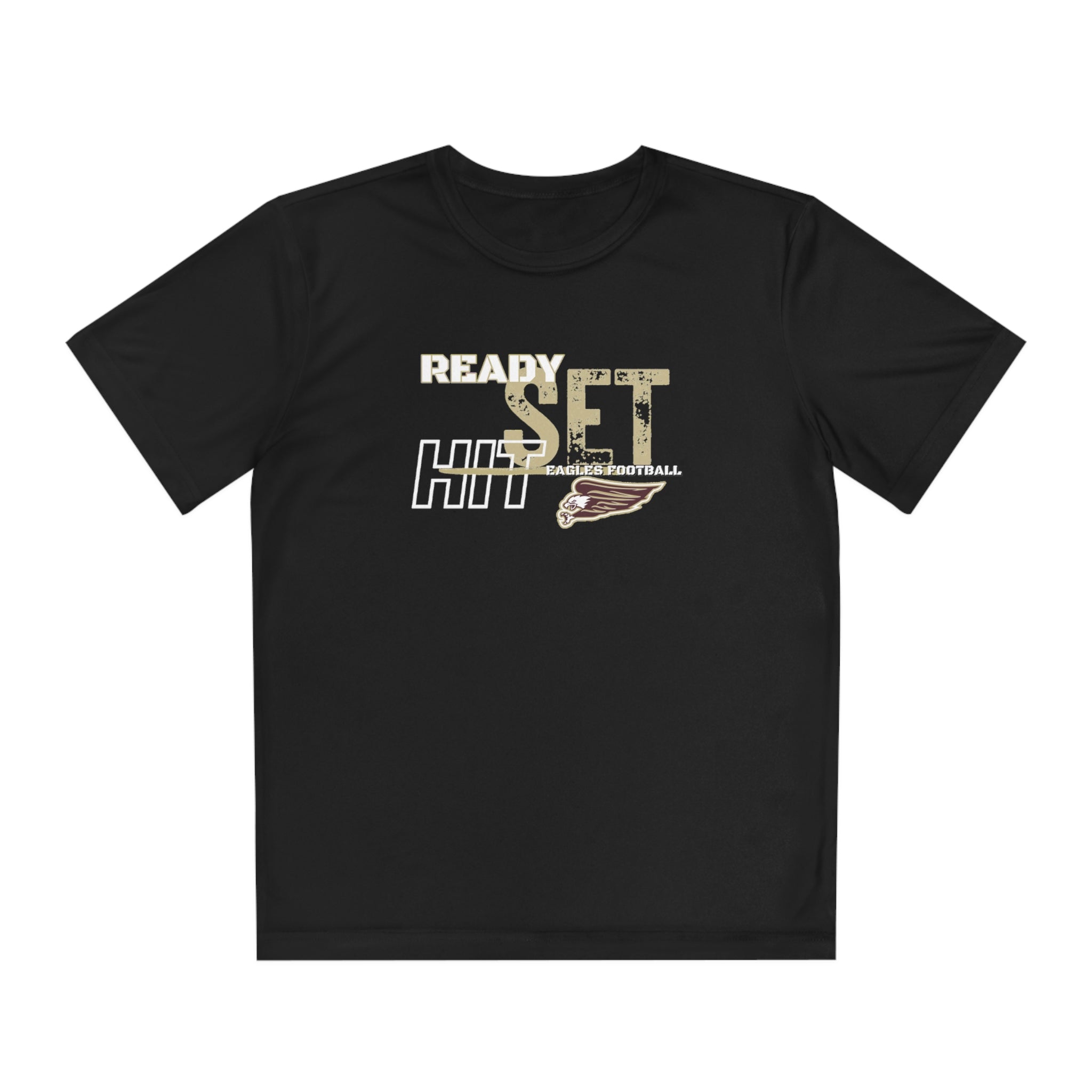 Youth Performance Ready Set Hit Football Short Sleeve Graphic Tee