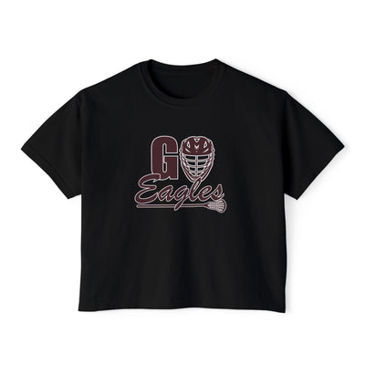 Women's Go Eagles Lacrosse Graphic Boxy Crop Short Sleeve Tee