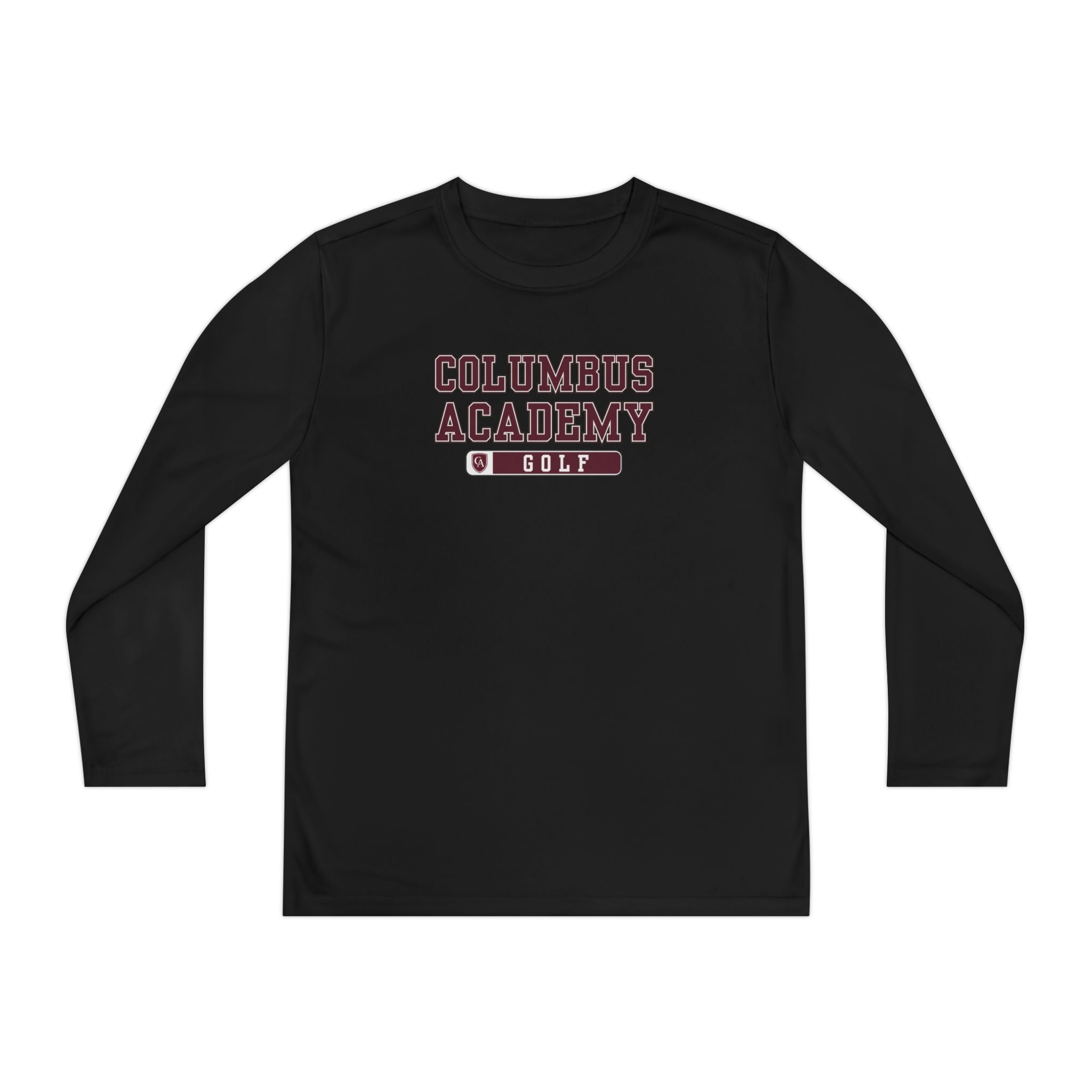 Youth Columbus Academy Golf Graphic Sport-Tek Competitor Performance Long Sleeve Tee