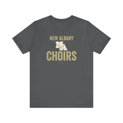 Adult Unisex Vintage Distressed New Albany Choirs Graphic Short Sleeve Soft Tee