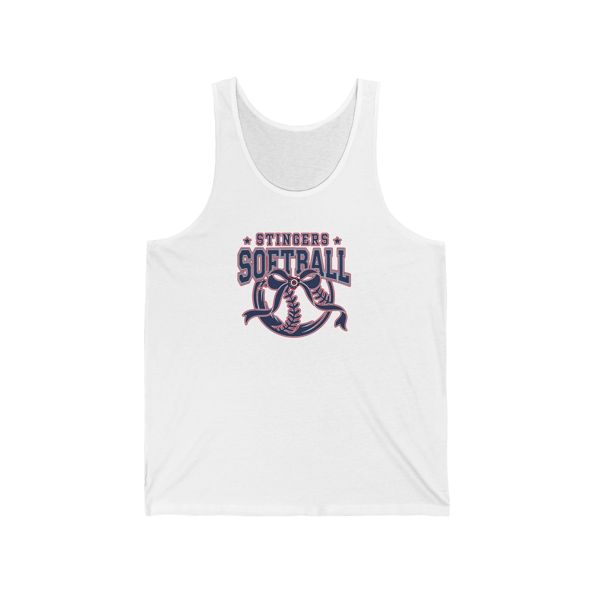 Adult Unisex Stingers Softball Spirit Bow Graphic Bella + Canvas Tank