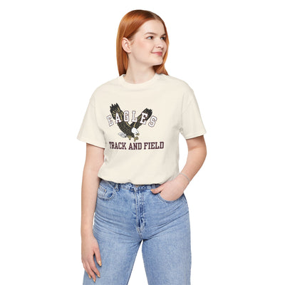 Adult Unisex Flying Track and Field Eagle Graphic Short Sleeve Soft Tee