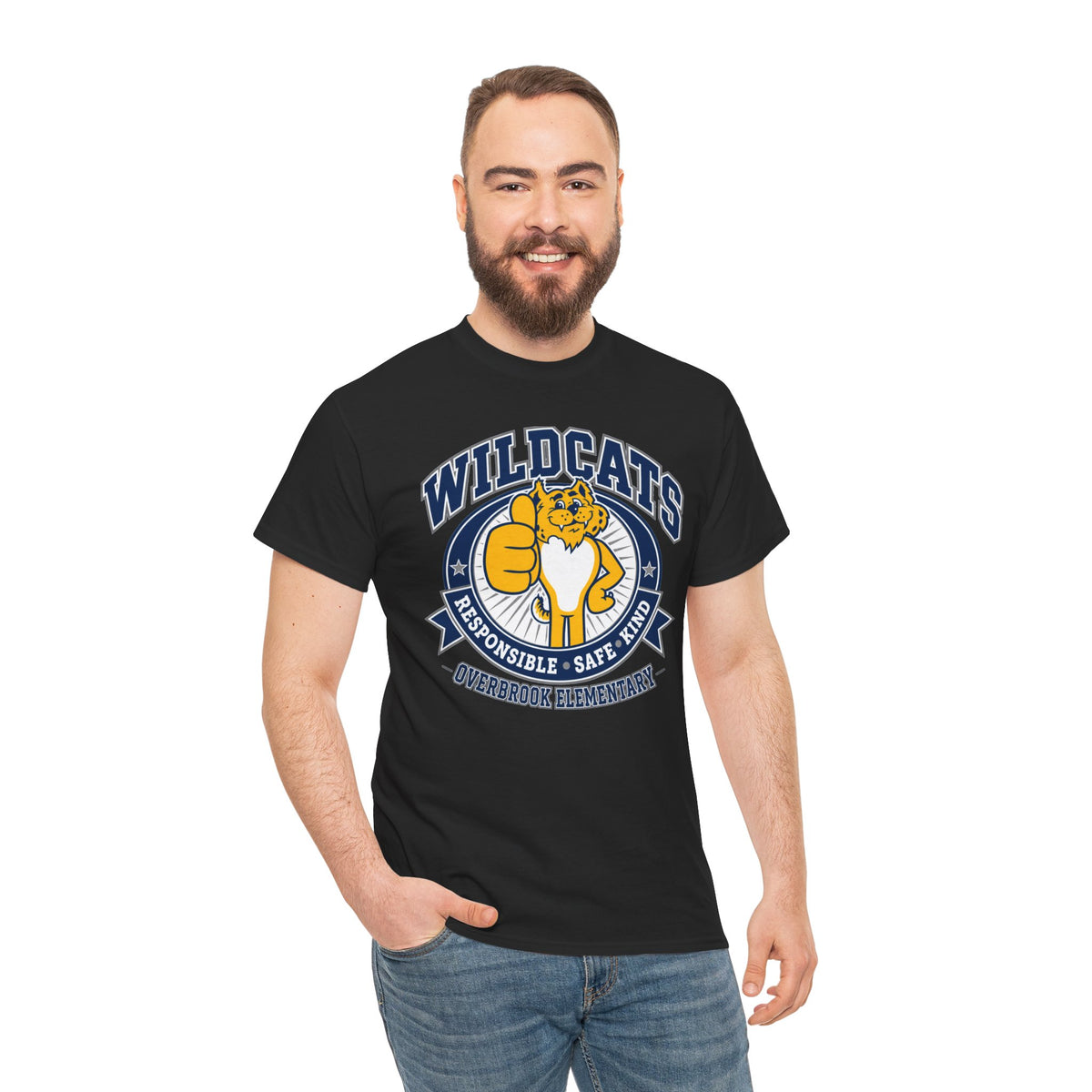 Adult Unisex Overbrook Elementary Wildcat Way Graphic Gildan Classic Tee