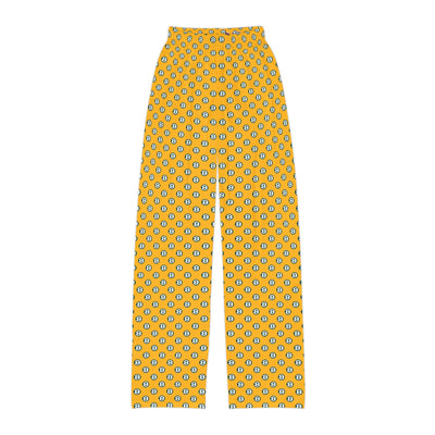 Youth Gold Pajama Pants with Allover Brooke Logo Print