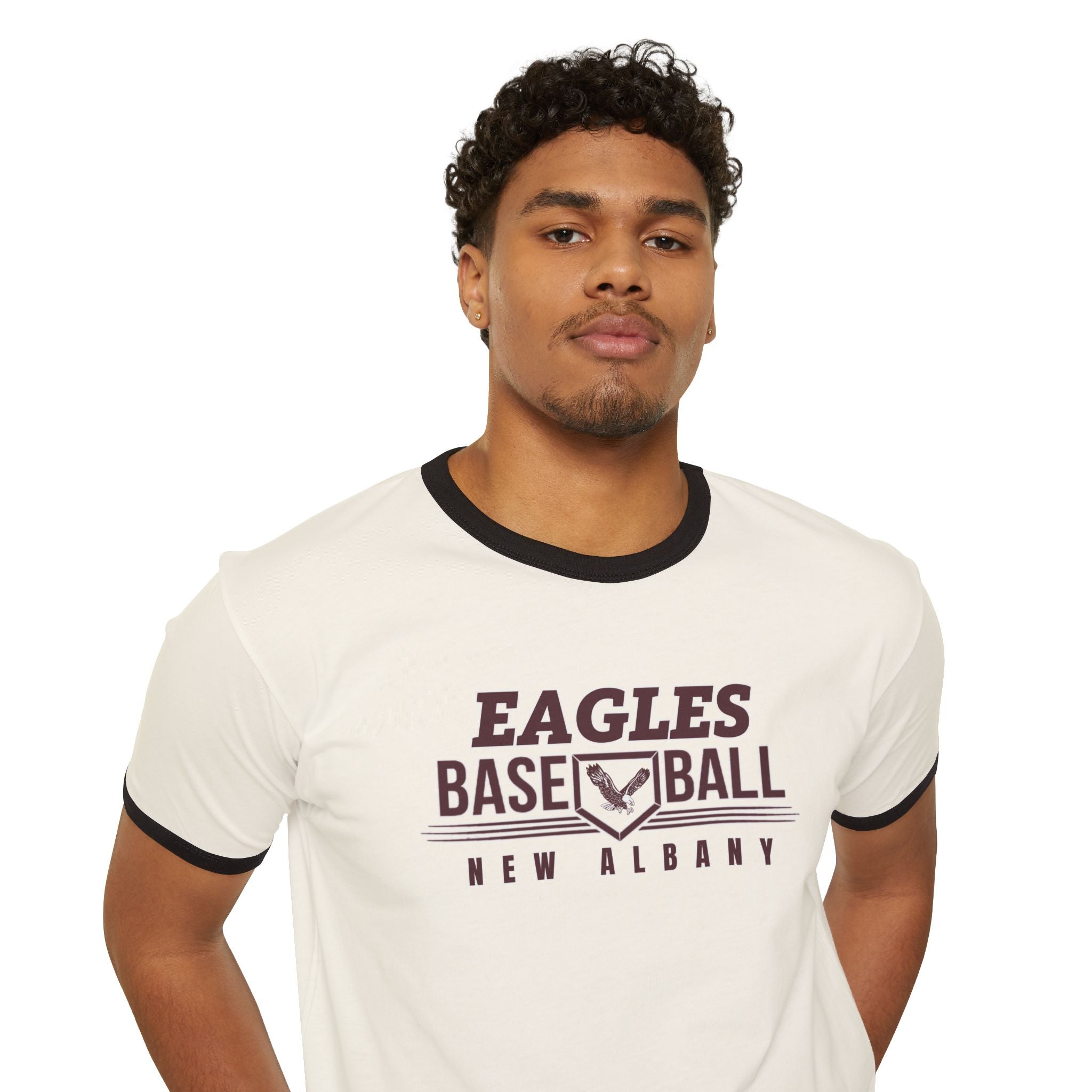 Adult Unisex New Albany Eagles Home Plate Pride Graphic Short Sleeve Ringer Tee
