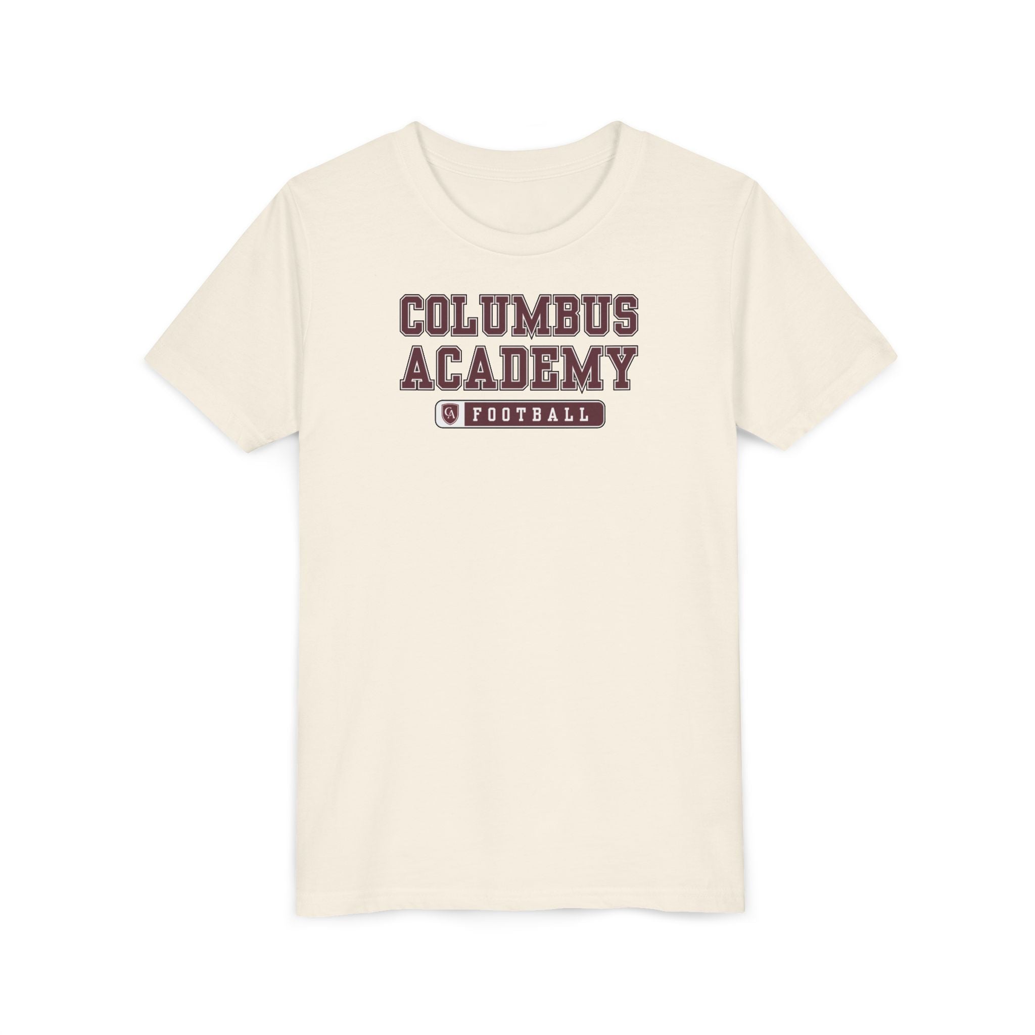 Youth Columbus Academy Football Graphic Short Sleeve Bella + Canvas Soft Tee