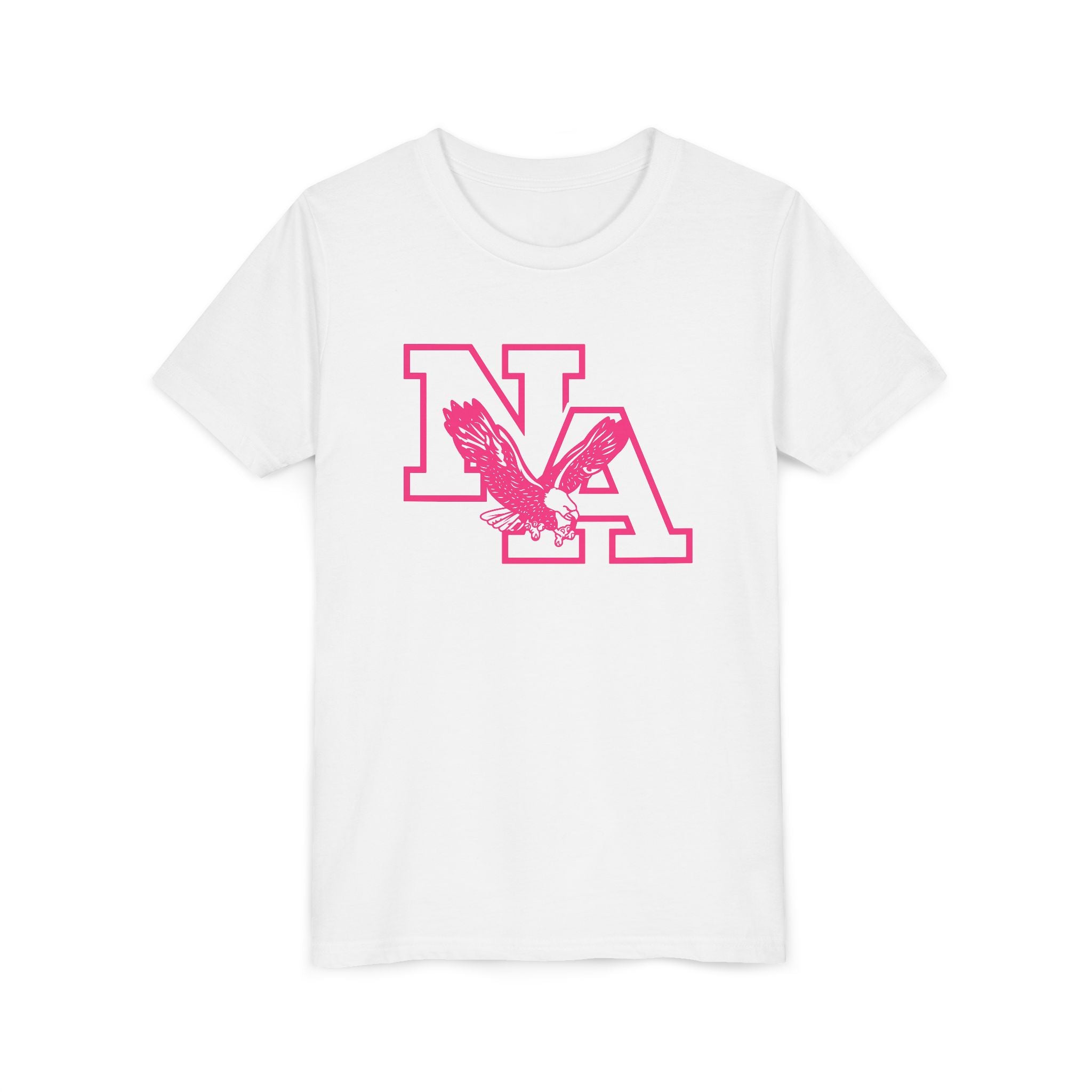 Youth Neon Pink Power NA Logo Graphic Soft Tee - PINK OCTOBER