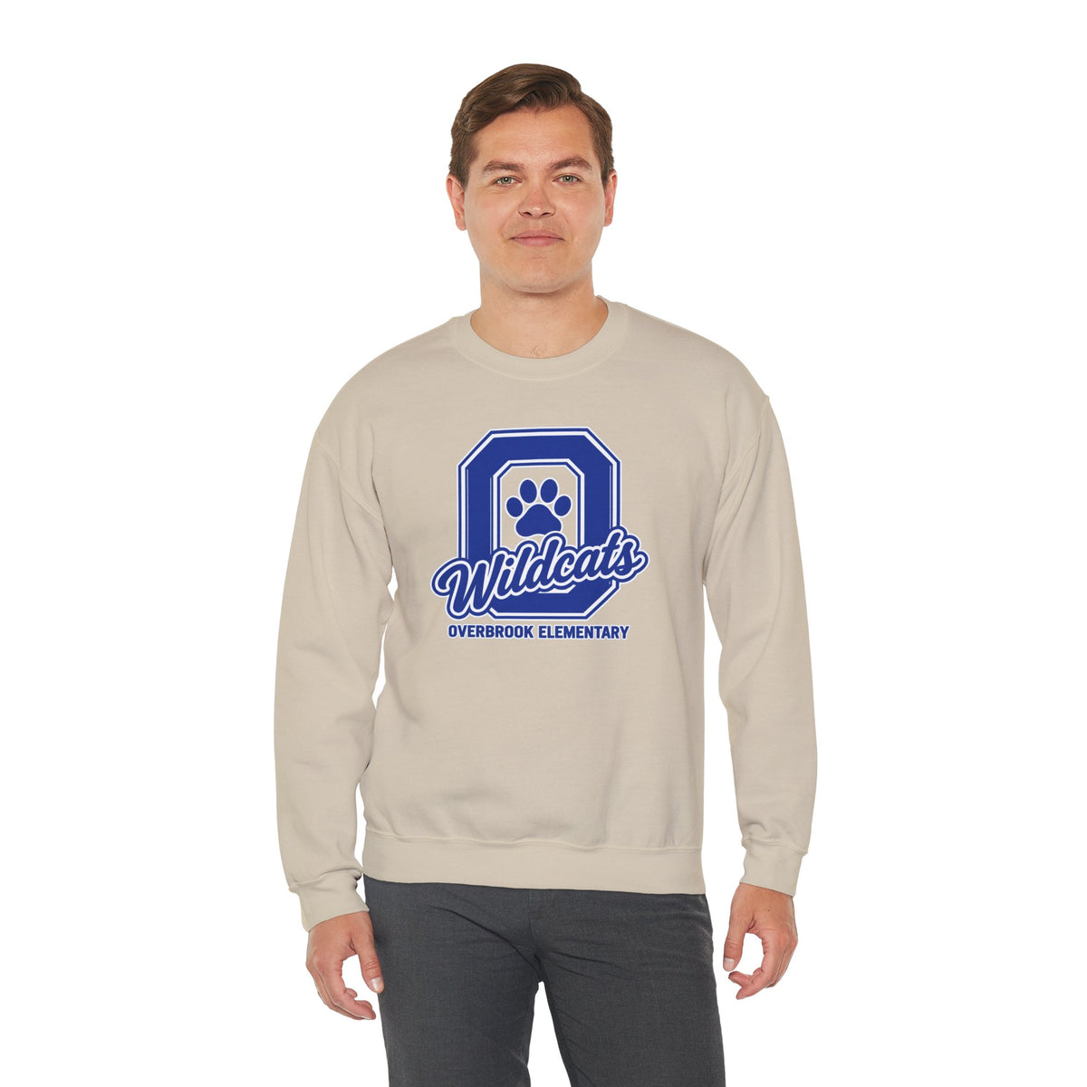 Adult Unisex Overbrook Elementary Wildcats Block Letter Graphic Sweatshirt