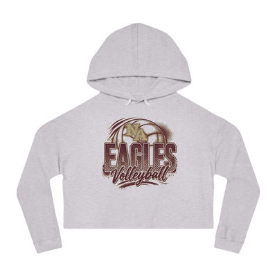 Women's New Albany Eagles Ombre Volleyball Graphic Crop Hoodie