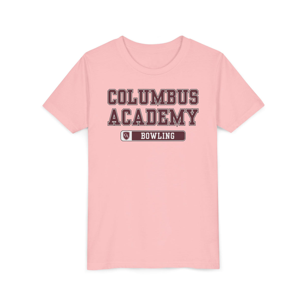 Youth Columbus Academy Bowling Graphic Short Sleeve Bella + Canvas Soft Tee