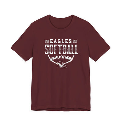 Adult Unisex New Albany Eagles Softball Strong Striped Graphic Short Sleeve Soft Tee