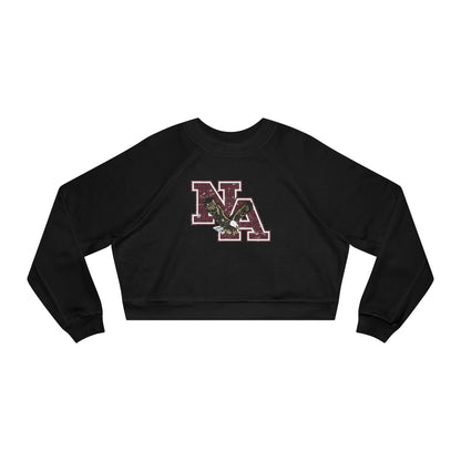 Women's Vintage Distressed Maroon Logo Cropped Fleece Sweatshirt